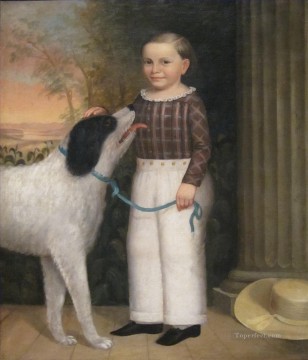 Junge mit Hund Charles Soule Ölgemälde